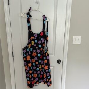 SHEIN Black Floral Dress with Multicolor Flowers
